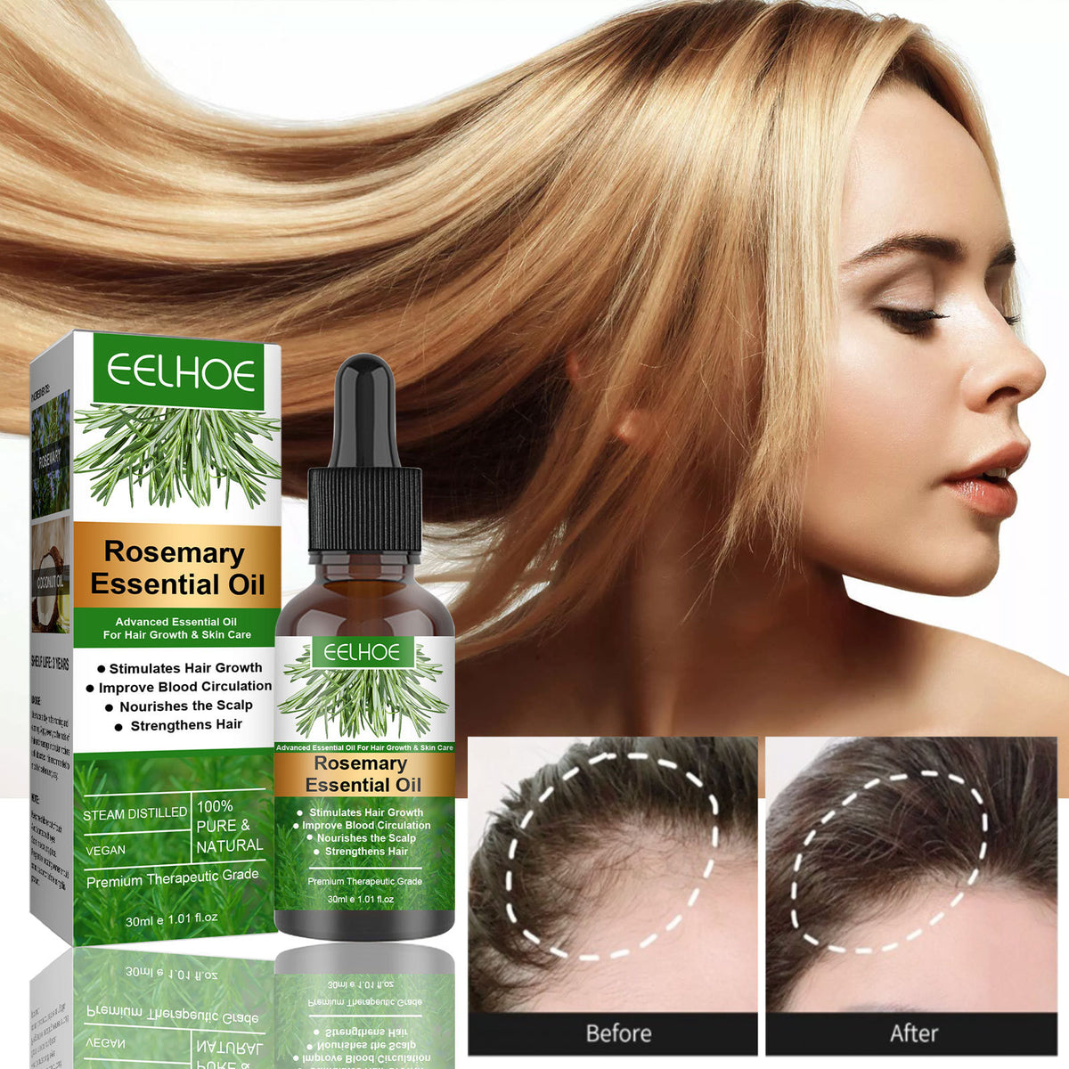 Rosemary Hair Oil with Scalp Massager