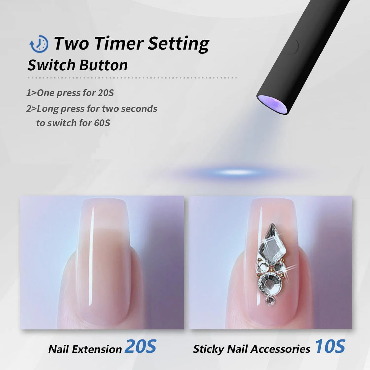 BUBOW Cordless Mini UV LED Nail Lamp with Stand – product photo 4