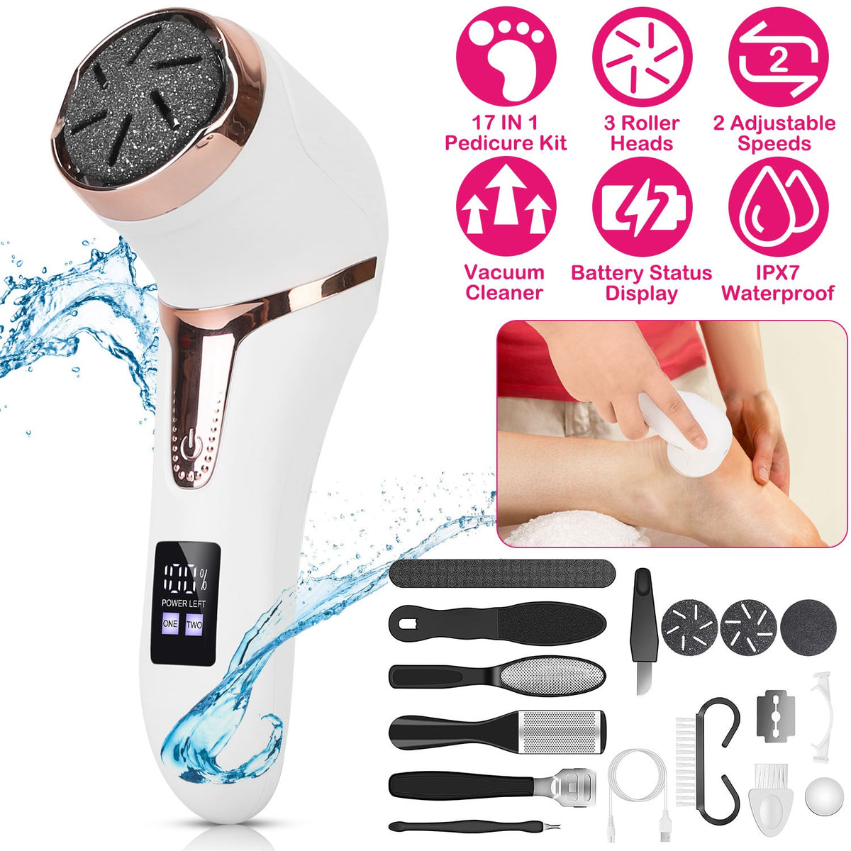 BUBOW Rechargeable Electric Foot File Pedicure Kit – product photo 1
