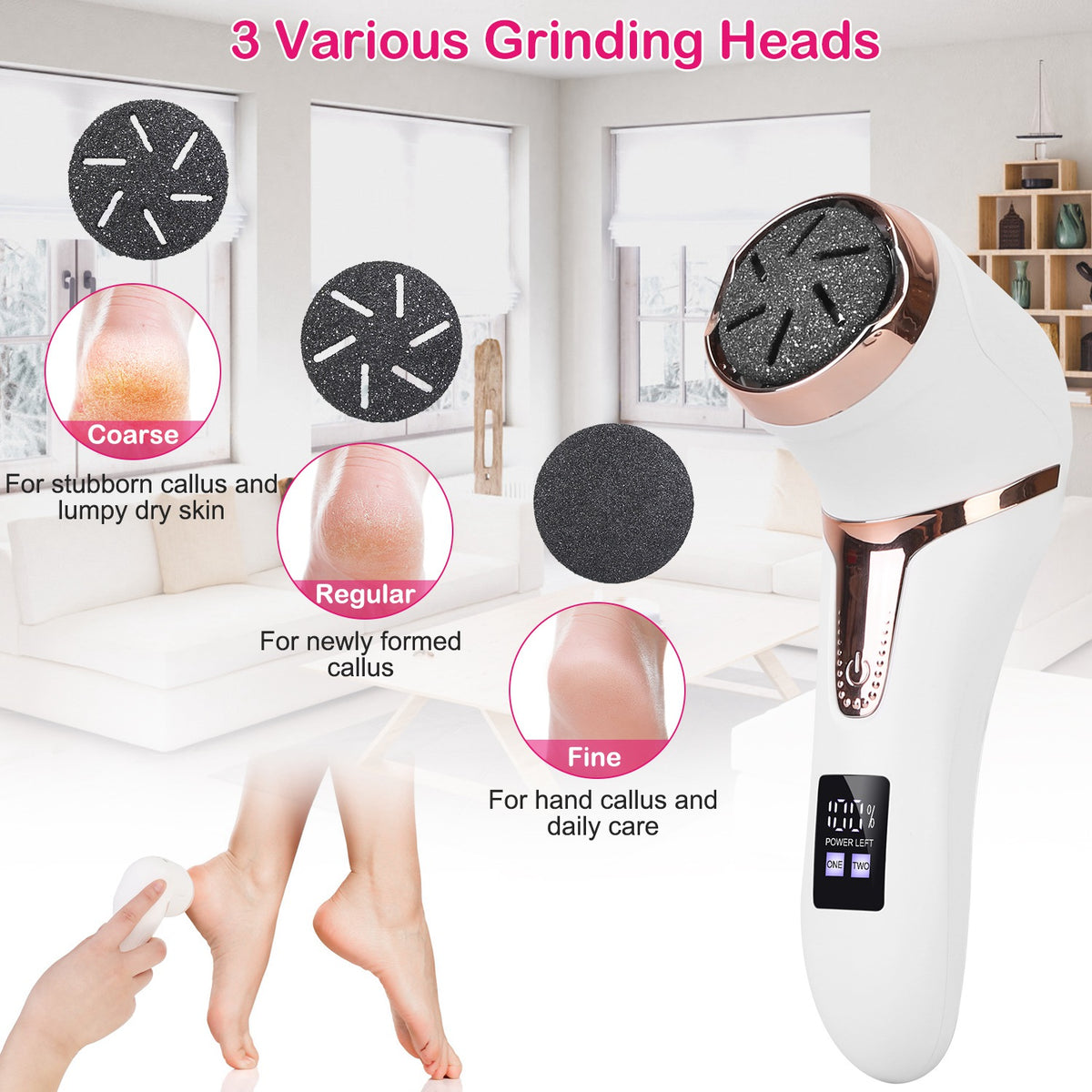 BUBOW Rechargeable Electric Foot File Pedicure Kit – product photo 7