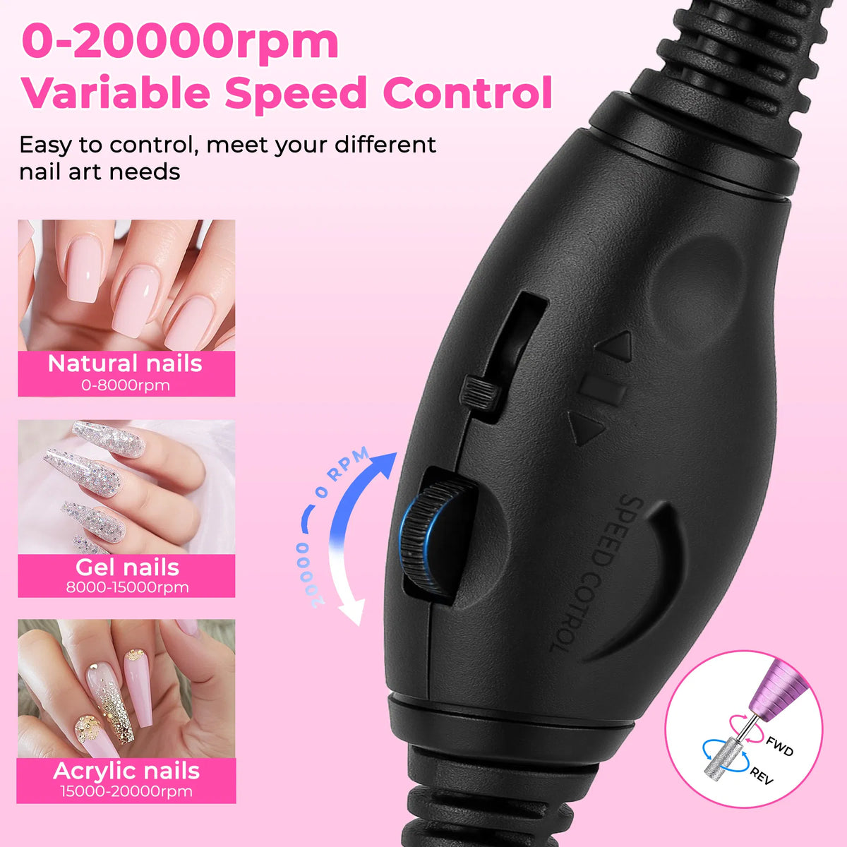 BUBOW Portable Electric Nail File Manicure Kit – product photo 2