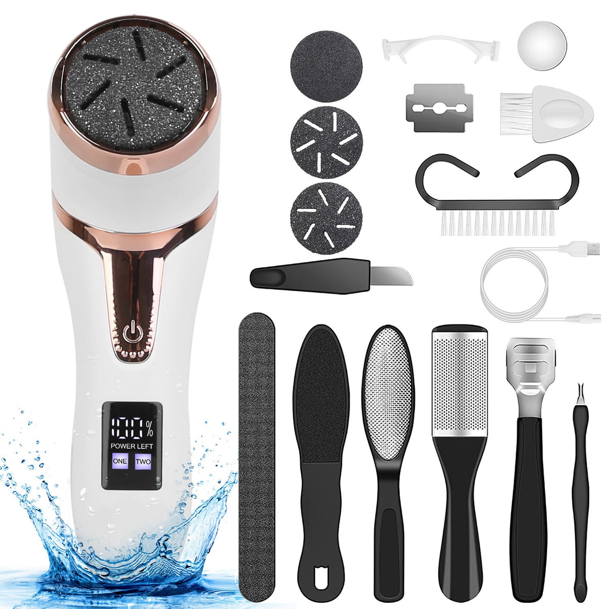 BUBOW Rechargeable Electric Foot File Pedicure Kit – product photo 2