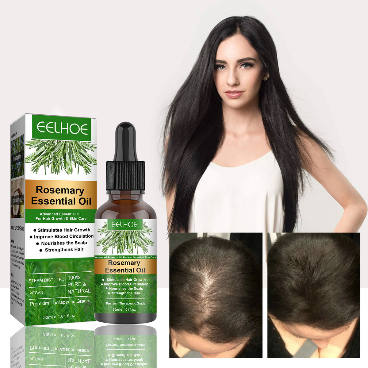 Rosemary Hair Oil with Scalp Massager