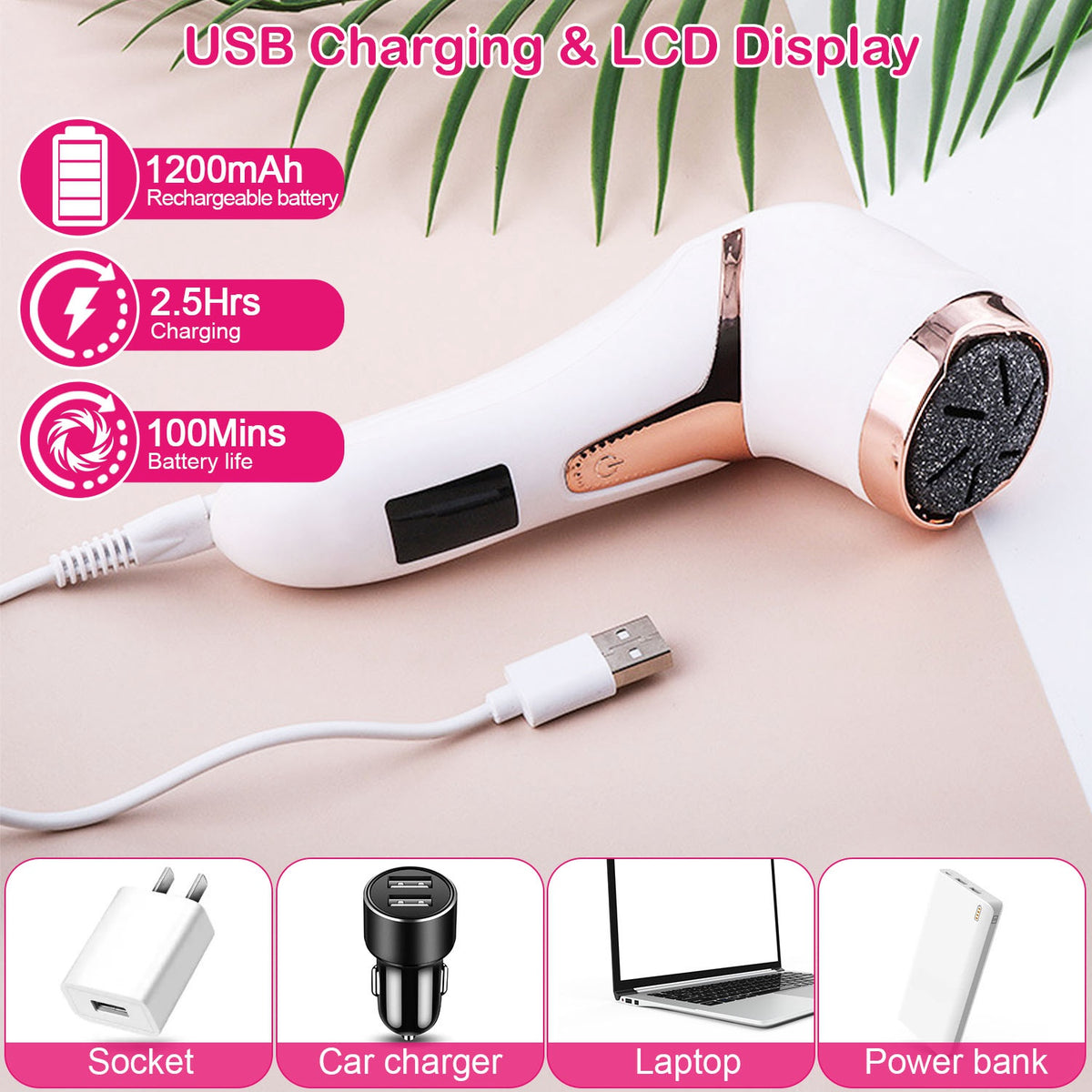 BUBOW Rechargeable Electric Foot File Pedicure Kit – product photo 5