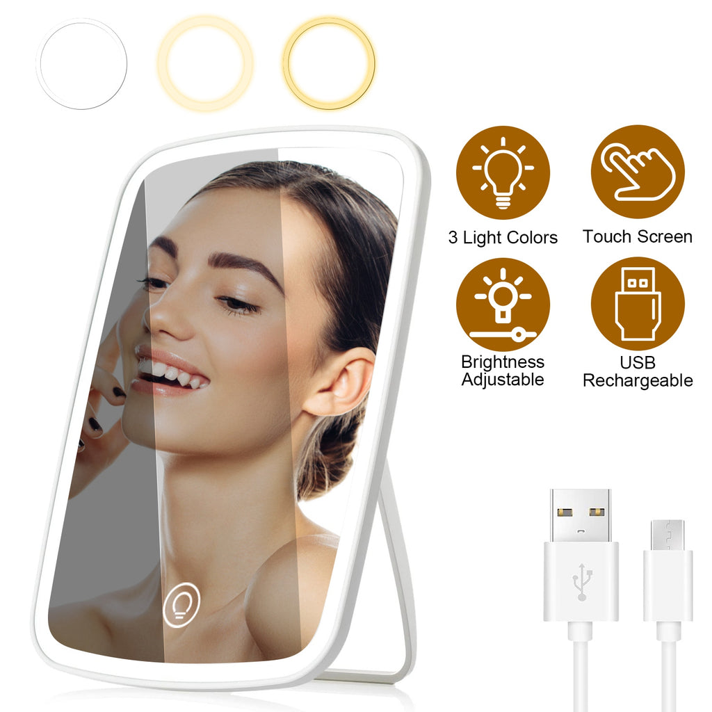 BUBOW LED Lighted Makeup Mirror with Touch Dimmer – product photo 1