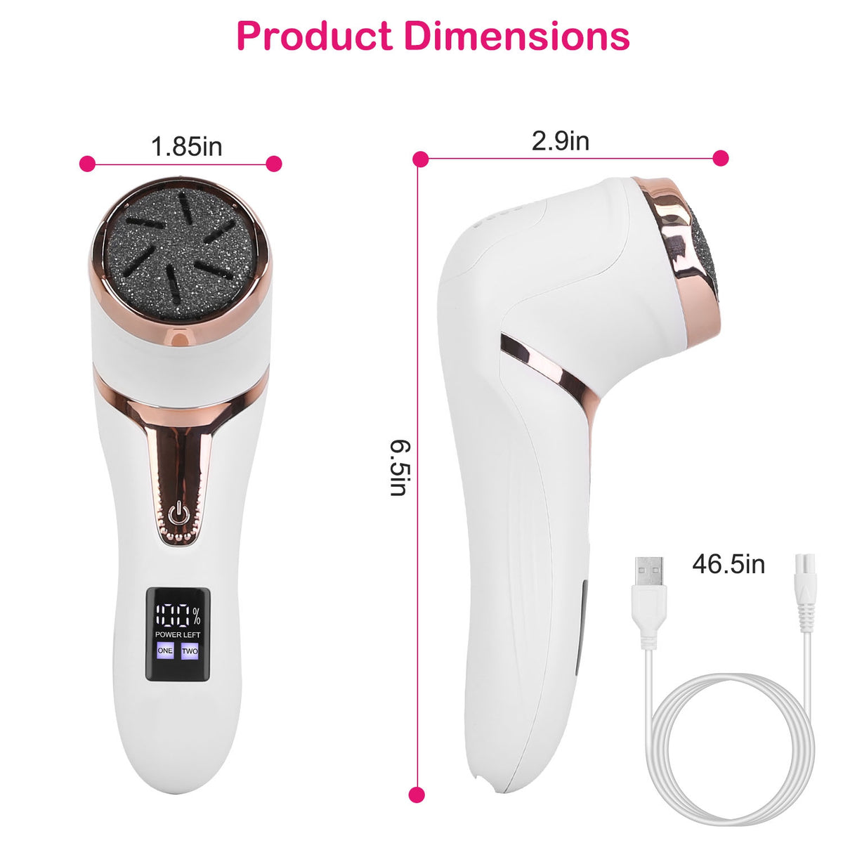 BUBOW Rechargeable Electric Foot File Pedicure Kit – product photo 6
