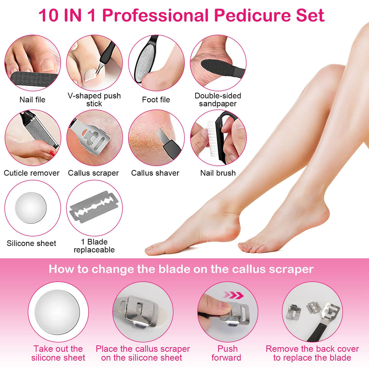 BUBOW Rechargeable Electric Foot File Pedicure Kit – product photo 8