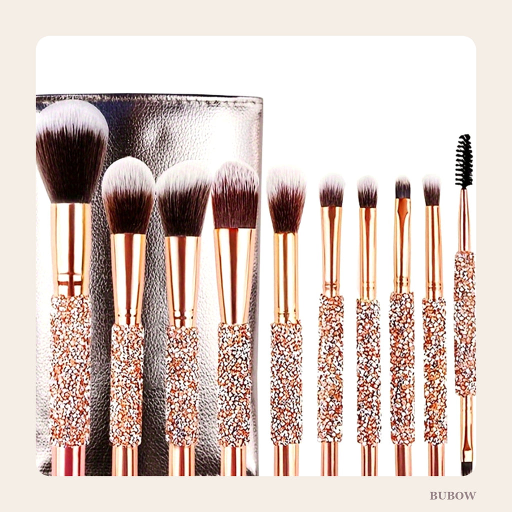 Crystal Glam 10-Piece Makeup Brush Set