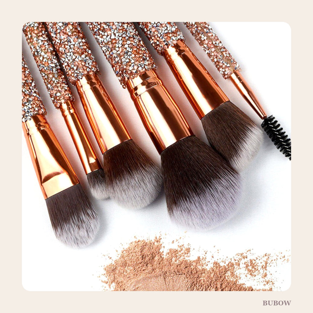 Crystal Glam 10-Piece Makeup Brush Set