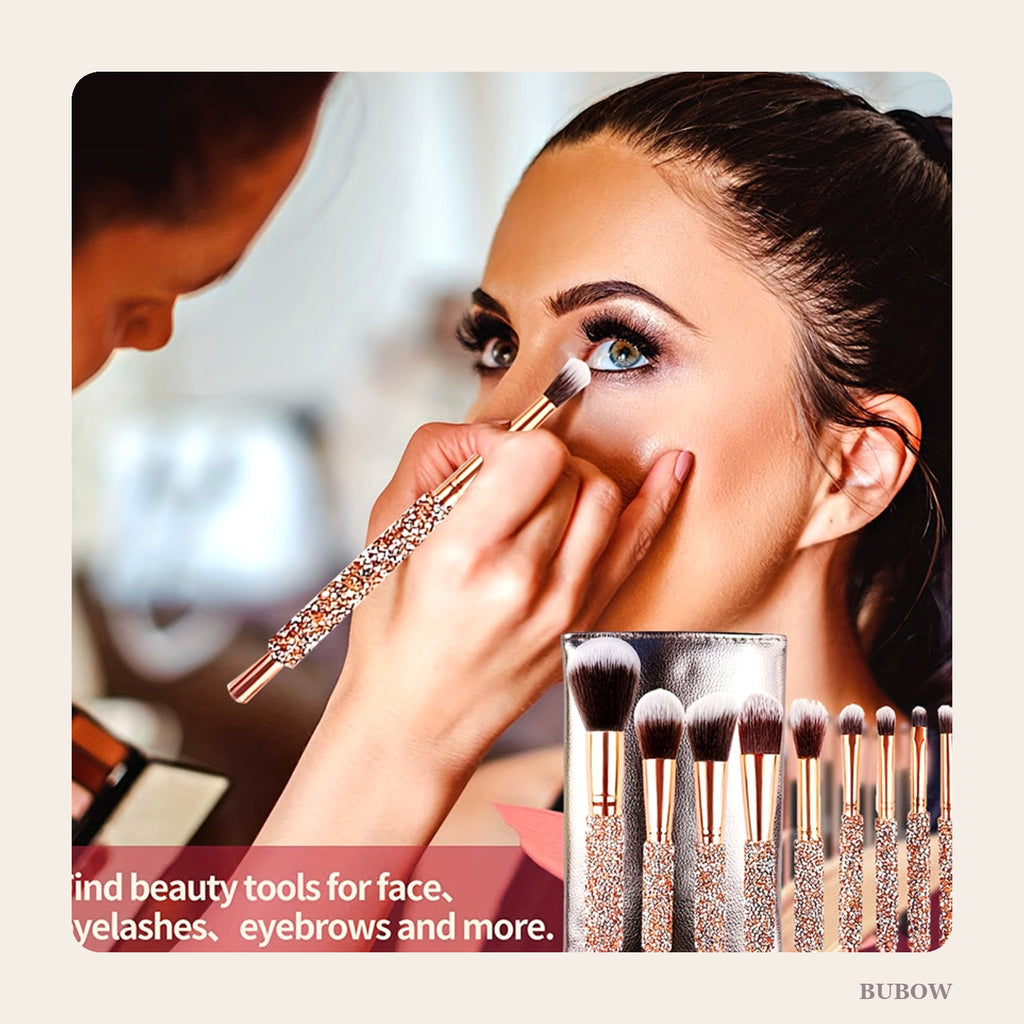 Crystal Glam 10-Piece Makeup Brush Set