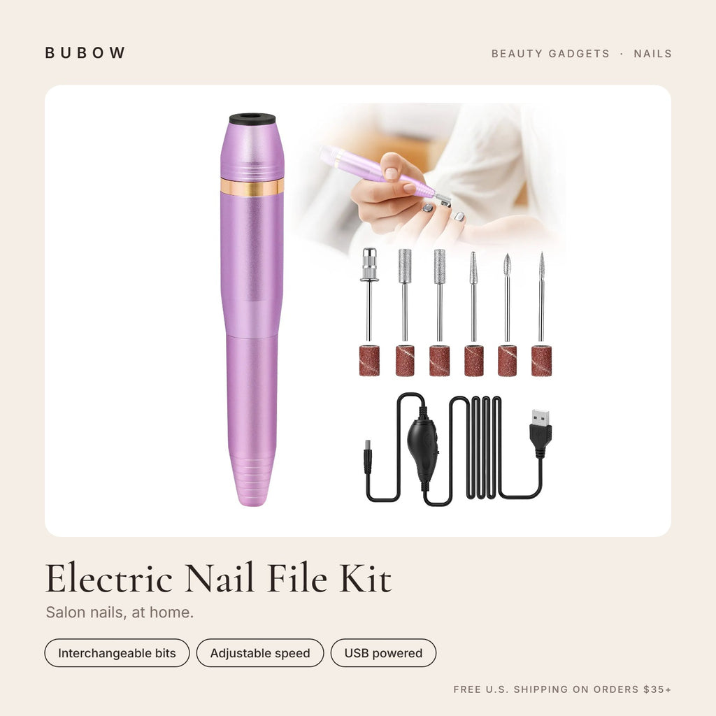 BUBOW Portable Electric Nail File Manicure Kit – Salon nails, at home.