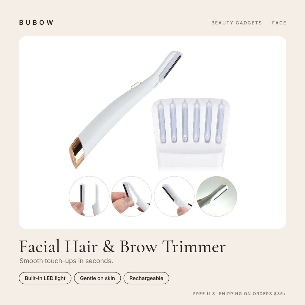 BUBOW Precision Facial Hair & Brow Trimmer – Smooth touch-ups in seconds.