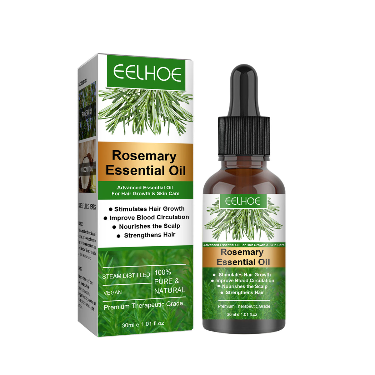 Rosemary Hair Oil with Scalp Massager